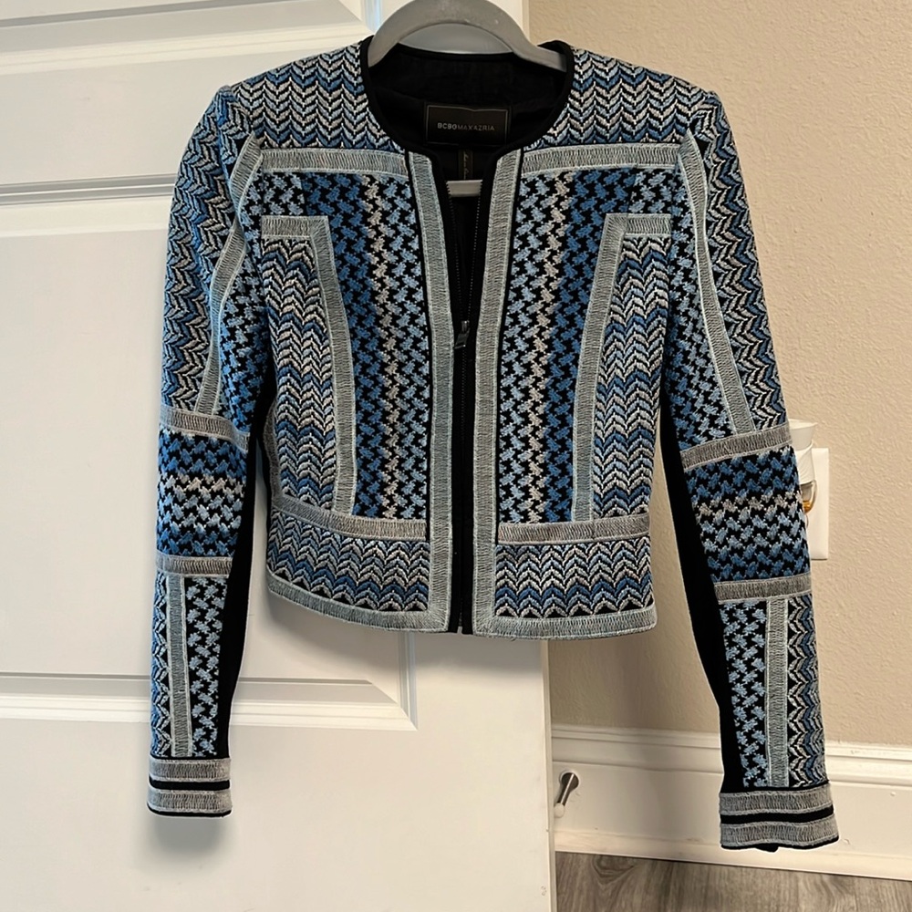Pre-loved BCBG crop embroidered blazer